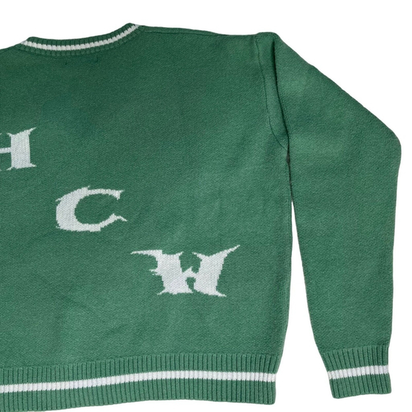 Heaven Can Wait Green V-Neck Graphic Sweater Size M KonoSuba Anime Manga - Picture 10 of 16